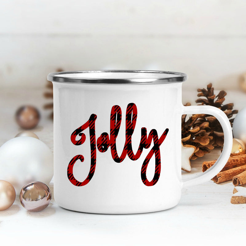 Jolly Plaid Campfire Mug - On Hand-1007, Seasonal-Womens Artisan USA American Made Clothing Accessories