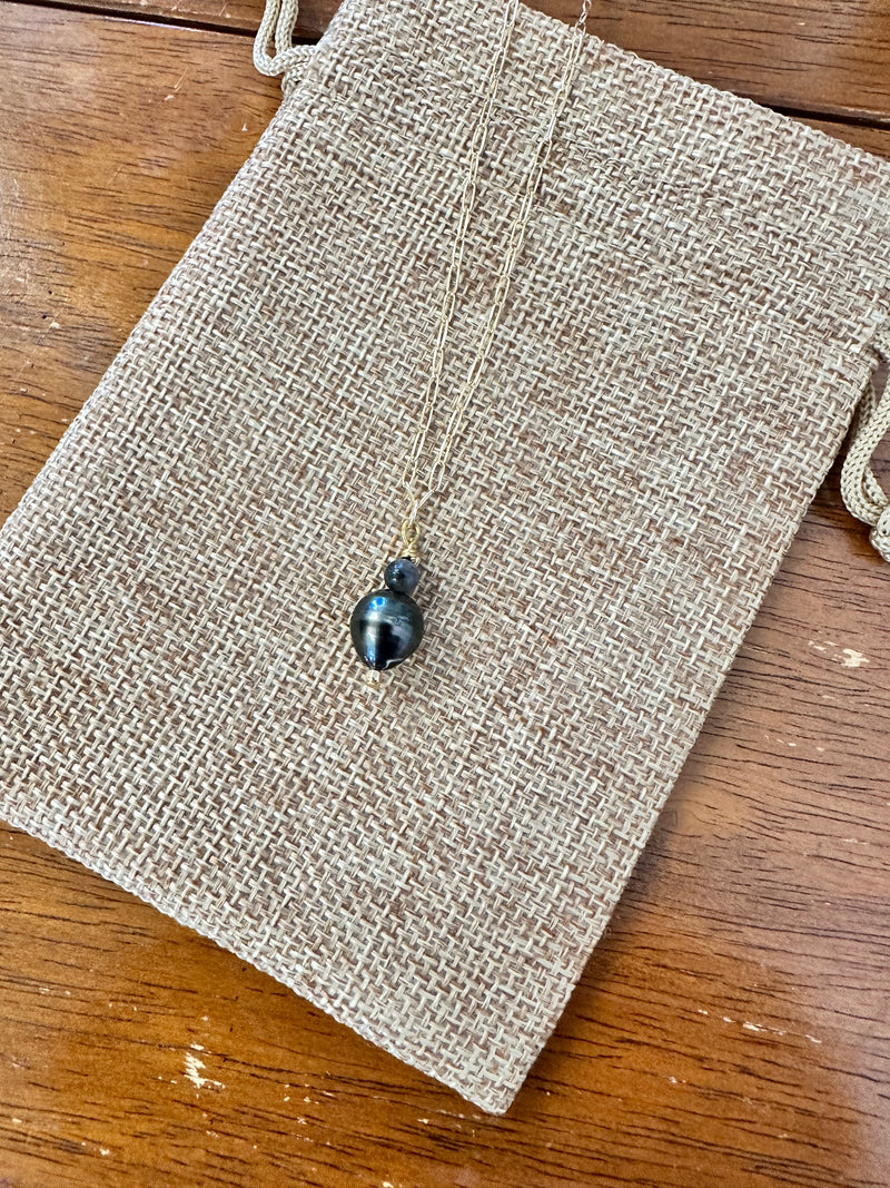 Tahitian Pearl w/ Labradorite Necklace