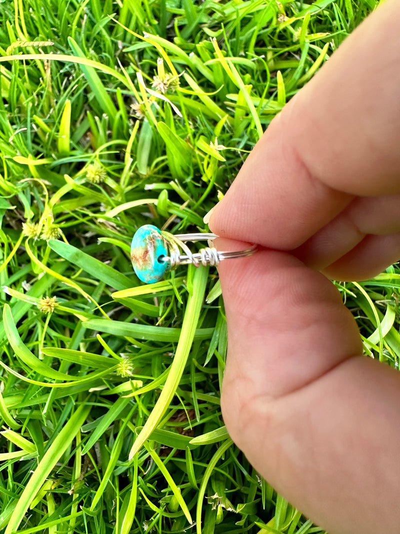 Precious Gemstone Wire Wrapped Rings