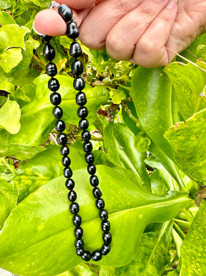 Fresh Water Dark Keshi Pearl Strand Necklace