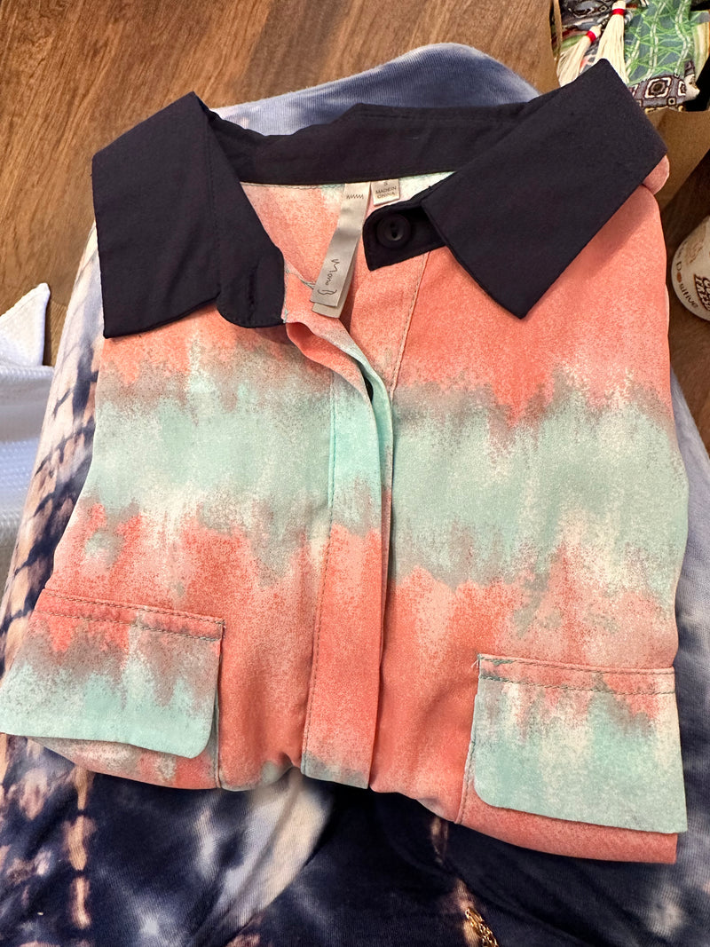 Watercolor Collared Top