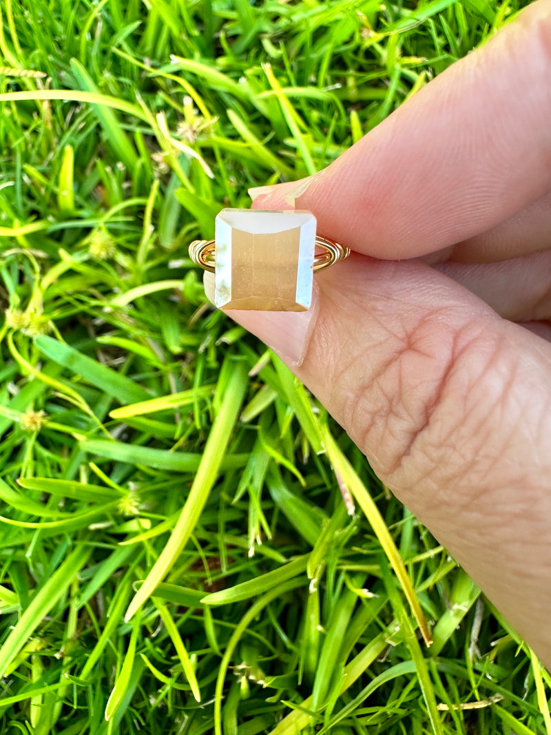 Precious Gemstone Wire Wrapped Rings