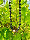 Pink Edison Pearl Labradorite and Lava Beaded Necklace