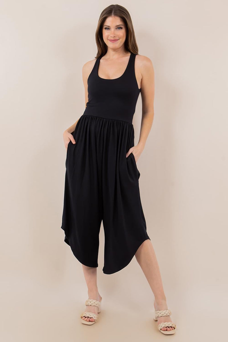 Ellis Criss Cross Back Jumpsuit w/built in Cups