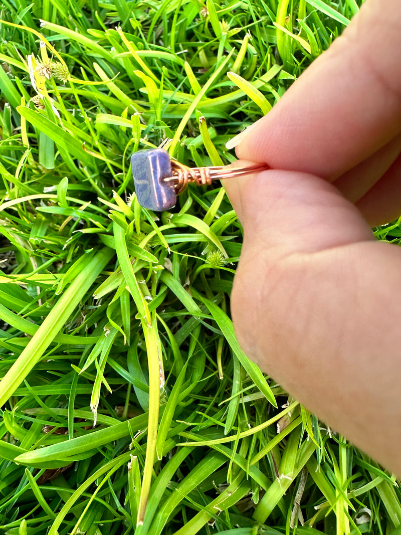 Precious Gemstone Wire Wrapped Rings