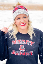 Merry And Bright Sweatshirt-EOY2020, Made in the USA-Womens Artisan USA American Made Clothing Accessories