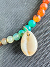Multi Agate and Cowrie Shell Necklace