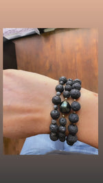 Lava & Tahitian Pearl Bracelet