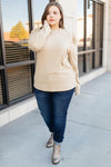A Little Puff In Your Sleeve in Taupe - On Hand-11-10-2020, 11-20-2020, 1XL, 2XL, 3XL, BFCM2020, Bonus, Group A, Group B, Group C, Group D, Large, Made in the USA, Medium, On hand, Small, Tops, XL, XS-Small-Womens Artisan USA American Made Clothing Accessories