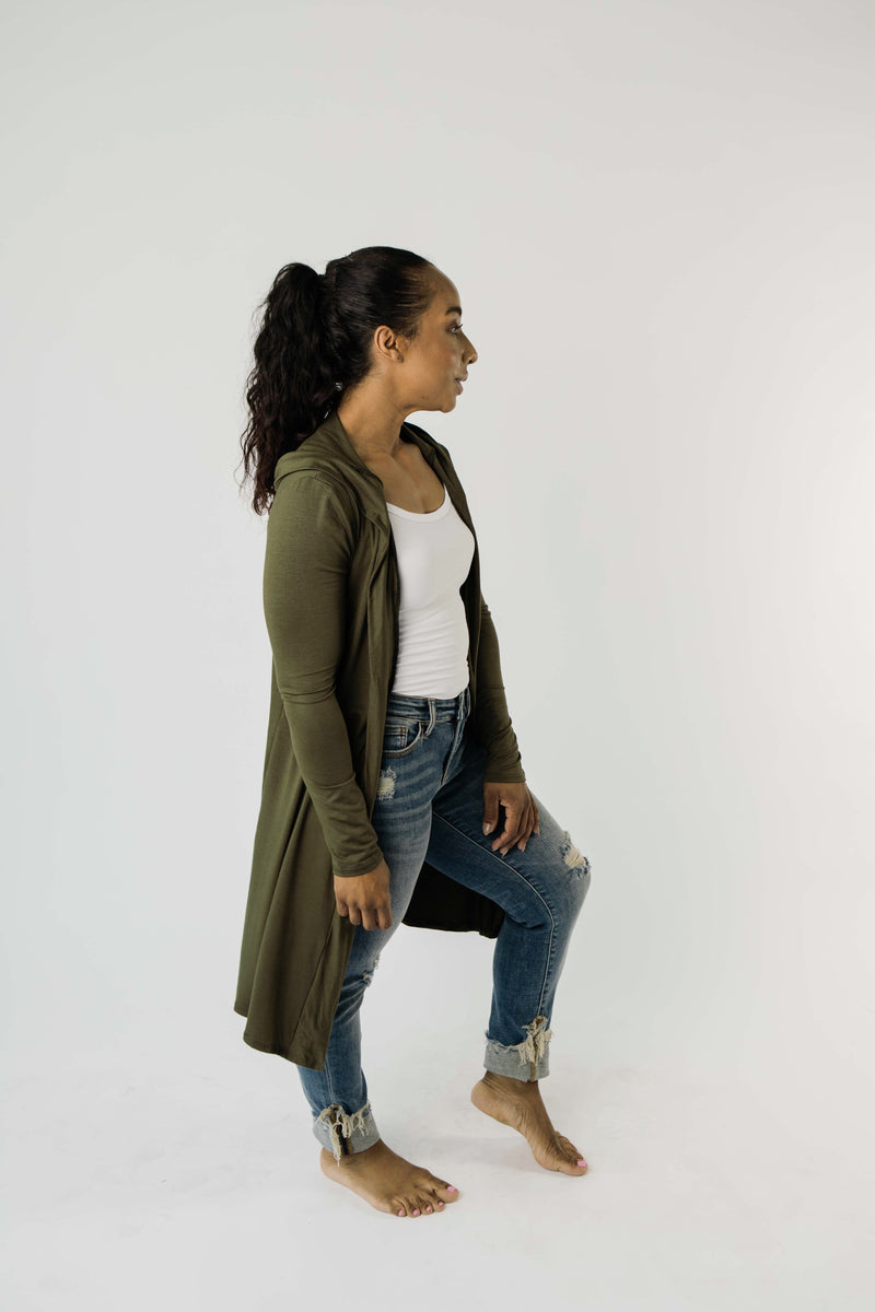 Between Seasons Cardigan In Olive-1XL, 2XL, 3XL, 8-20-2020, Final Few Friday, Group A, Group B, Group C, Group D, Large, Made in the USA, Medium, Plus, Small, Tops, XL, XS-Womens Artisan USA American Made Clothing Accessories