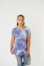 Reflections On Blue Water Top - On Hand-1XL, 2XL, 3XL, 8-13-2020, BFCM2020, Group A, Group B, Group C, Group D, Group T, Large, Made in the USA, Medium, On hand, Plus, Small, Tops, XL, XS-Small-Womens Artisan USA American Made Clothing Accessories