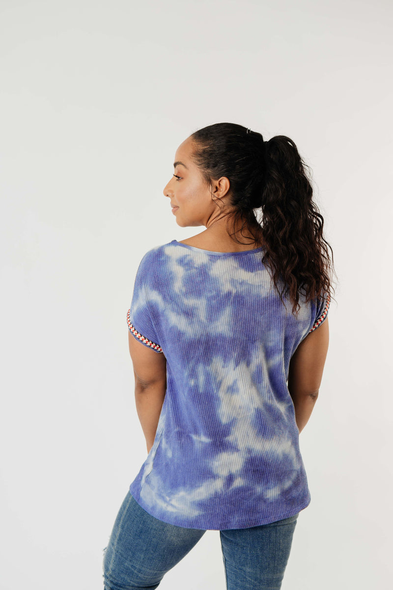 Reflections On Blue Water Top - On Hand-1XL, 2XL, 3XL, 8-13-2020, BFCM2020, Group A, Group B, Group C, Group D, Group T, Large, Made in the USA, Medium, On hand, Plus, Small, Tops, XL, XS-Small-Womens Artisan USA American Made Clothing Accessories