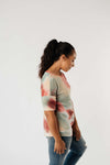 Waffle Knit Tie Dye Top In Sunrise - On Hand-1XL, 2XL, 3XL, 8-18-2020, BFCM2020, Group A, Group B, Group C, Group D, Group T, Large, Made in the USA, Medium, On hand, Plus, Small, Tops, XL, XS-Small-Womens Artisan USA American Made Clothing Accessories