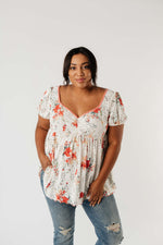 You're A Sweetheart Floral Top - On Hand-1XL, 2XL, 3XL, 8-18-2020, BFCM2020, Group A, Group B, Group C, Group D, Large, Made in the USA, Medium, On hand, Plus, Small, Tops-Medium-Womens Artisan USA American Made Clothing Accessories