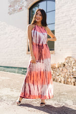 Bamboo Coral Halter Dress - On Hand-1XL, 2XL, 3XL, 8-25-2020, 9-11-2020, BFCM2020, Bonus, Dresses, Group A, Group B, Group C, Group D, Group T, Large, Made in the USA, Medium, Plus, Small, XL, XS-Small-Womens Artisan USA American Made Clothing Accessories