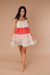 Color Block Ruffles Midi Dress In Pink-1XL, 2XL, 3XL, 6-8-2021, 9-8-2020, Dresses, Group A, Group B, Group C, Group D, Group S, Group T, Large, Made in the USA, Medium, Plus, Reshoots, SiteWide21, Small, Warehouse Sale, XL, XS-Womens Artisan USA American Made Clothing Accessories