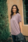 Cozy Cool Tee in Lavender - On Hand-10-1-2020, 1XL, 2XL, 3XL, BFCM2020, Group A, Group B, Group C, Group D, Group S, Group V, Large, Made in the USA, Medium, Plus, Small, Tops, XL, XS-XS-Womens Artisan USA American Made Clothing Accessories
