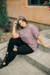 Cozy Cool Tee in Lavender - On Hand-10-1-2020, 1XL, 2XL, 3XL, BFCM2020, Group A, Group B, Group C, Group D, Group S, Group V, Large, Made in the USA, Medium, Plus, Small, Tops, XL, XS-XS-Womens Artisan USA American Made Clothing Accessories