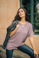 Cozy Cool Tee in Lavender - On Hand-10-1-2020, 1XL, 2XL, 3XL, BFCM2020, Group A, Group B, Group C, Group D, Group S, Group V, Large, Made in the USA, Medium, Plus, Small, Tops, XL, XS-XS-Womens Artisan USA American Made Clothing Accessories