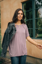 Cozy Cool Tee in Lavender - On Hand-10-1-2020, 1XL, 2XL, 3XL, BFCM2020, Group A, Group B, Group C, Group D, Group S, Group V, Large, Made in the USA, Medium, Plus, Small, Tops, XL, XS-XS-Womens Artisan USA American Made Clothing Accessories