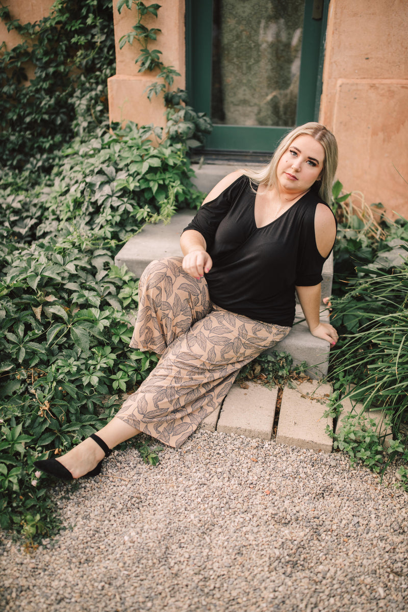 Fallen Leaves Wide Leg Pants - On Hand-1XL, 2XL, 3XL, 9-10-2020, BFCM2020, Bottoms, Group A, Group B, Group C, Group D, Group S, Large, Made in the USA, Medium, Plus, Small, Warehouse Sale, XL, XS-Medium-Womens Artisan USA American Made Clothing Accessories