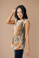 Falling Leaves Textured Tie Dye Top-1XL, 2XL, 3XL, 9-10-2020, Group A, Group B, Group C, Group D, Group T, LaborDay2021, Large, Made in the USA, Medium, Plus, Small, Tops, XL, XS-Womens Artisan USA American Made Clothing Accessories