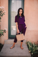 Girl Next Door Jumpsuit In Plum-1XL, 2XL, 3XL, 9-10-2020, BFCM2020, Bottoms, Final Few Friday, Group A, Group B, Group C, Group D, Group T, Large, Made in the USA, Medium, Plus, Small, Warehouse Sale, XL, XS-Womens Artisan USA American Made Clothing Accessories