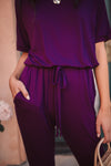 Girl Next Door Jumpsuit In Plum-1XL, 2XL, 3XL, 9-10-2020, BFCM2020, Bottoms, Final Few Friday, Group A, Group B, Group C, Group D, Group T, Large, Made in the USA, Medium, Plus, Small, Warehouse Sale, XL, XS-Womens Artisan USA American Made Clothing Accessories