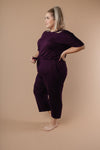 Girl Next Door Jumpsuit In Plum-1XL, 2XL, 3XL, 9-10-2020, BFCM2020, Bottoms, Final Few Friday, Group A, Group B, Group C, Group D, Group T, Large, Made in the USA, Medium, Plus, Small, Warehouse Sale, XL, XS-Womens Artisan USA American Made Clothing Accessories