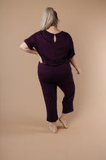 Girl Next Door Jumpsuit In Plum-1XL, 2XL, 3XL, 9-10-2020, BFCM2020, Bottoms, Final Few Friday, Group A, Group B, Group C, Group D, Group T, Large, Made in the USA, Medium, Plus, Small, Warehouse Sale, XL, XS-Womens Artisan USA American Made Clothing Accessories