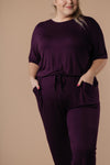 Girl Next Door Jumpsuit In Plum-1XL, 2XL, 3XL, 9-10-2020, BFCM2020, Bottoms, Final Few Friday, Group A, Group B, Group C, Group D, Group T, Large, Made in the USA, Medium, Plus, Small, Warehouse Sale, XL, XS-Womens Artisan USA American Made Clothing Accessories