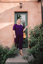 Girl Next Door Jumpsuit In Plum-1XL, 2XL, 3XL, 9-10-2020, BFCM2020, Bottoms, Final Few Friday, Group A, Group B, Group C, Group D, Group T, Large, Made in the USA, Medium, Plus, Small, Warehouse Sale, XL, XS-Womens Artisan USA American Made Clothing Accessories