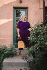 Girl Next Door Jumpsuit In Plum-1XL, 2XL, 3XL, 9-10-2020, BFCM2020, Bottoms, Final Few Friday, Group A, Group B, Group C, Group D, Group T, Large, Made in the USA, Medium, Plus, Small, Warehouse Sale, XL, XS-Womens Artisan USA American Made Clothing Accessories