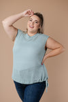 Girls Don't Sweat Sweater In Antique Blue-1XL, 2XL, 3XL, 9-8-2020, Group A, Group B, Group C, Group D, Group T, Group U, Group V, Group X, Group Y, Group Z, Large, Made in the USA, Medium, Plus, SiteWide21, Small, Tops, Warehouse Sale, XL, XS-Womens Artisan USA American Made Clothing Accessories