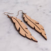 Grace Cherry Wood Leaf-accessories, earrings, jewelry, Made in the USA-Womens Artisan USA American Made Clothing Accessories
