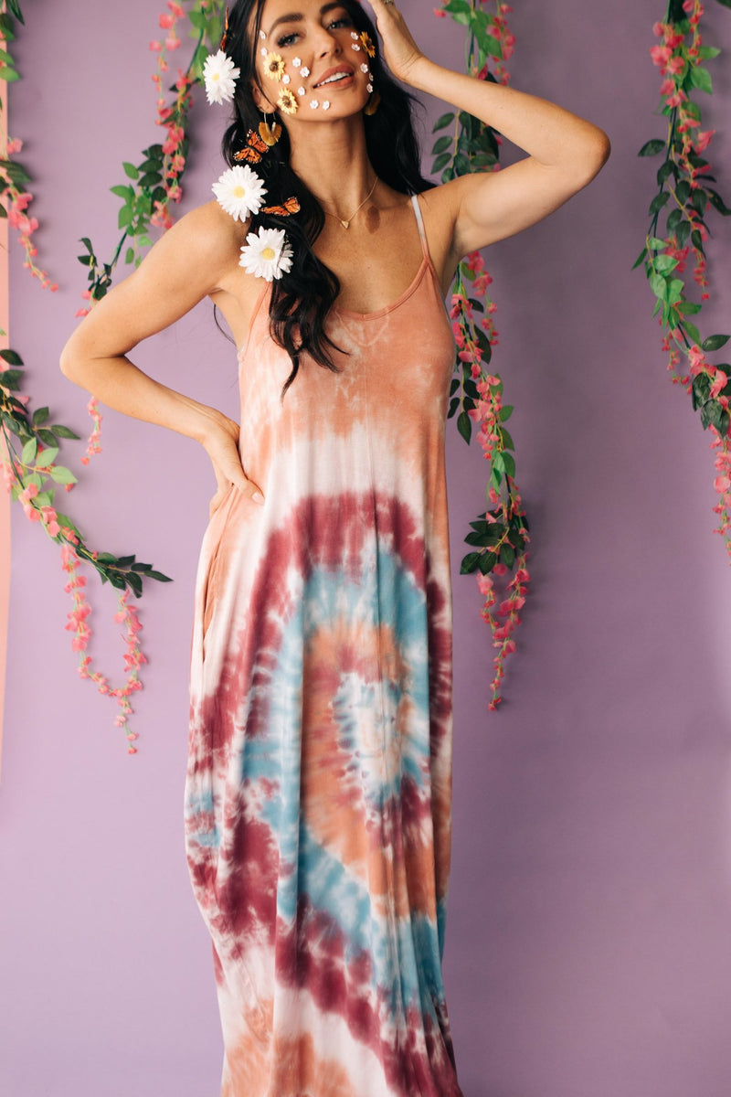 The Big Swirl Maxi Dress - On Hand-10-7-2020, 1XL, 2XL, 3XL, BFCM2020, Dresses, Group A, Group B, Group C, Group D, Group S, Group T, Large, Made in the USA, Medium, Plus, Small, XL, XS-XS-Womens Artisan USA American Made Clothing Accessories