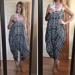 Handkerchief Harem Jumpsuit-geo, made in the usa, rayon-Womens Artisan USA American Made Clothing Accessories