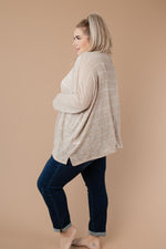 Lightweight Striped Pullover In Taupe - On Hand-1XL, 2XL, 3XL, 9-8-2020, BFCM2020, Group A, Group B, Group C, Group D, Group V, Large, Made in the USA, Medium, Plus, Small, Tops, Warehouse Sale, XL, XS-Small-Womens Artisan USA American Made Clothing Accessories
