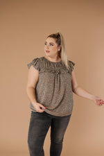 Ruffled Yoke Blouse - On Hand-1XL, 2XL, 3XL, 9-10-2020, BFCM2020, Group A, Group B, Group C, Group D, Large, Made in the USA, Medium, Plus, Restocks, Small, Tops, XL, XS-Small-Womens Artisan USA American Made Clothing Accessories