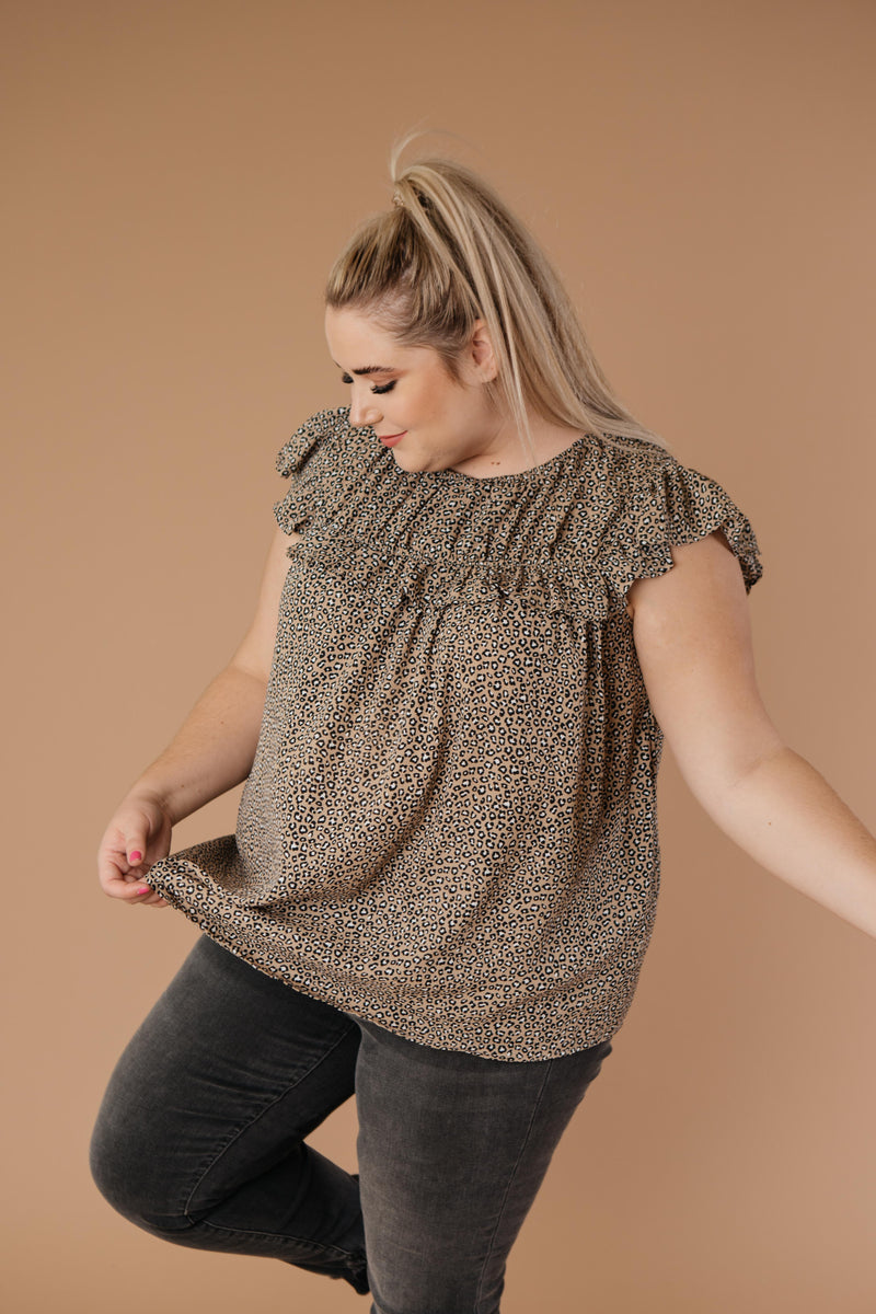 Ruffled Yoke Blouse - On Hand-1XL, 2XL, 3XL, 9-10-2020, BFCM2020, Group A, Group B, Group C, Group D, Large, Made in the USA, Medium, Plus, Restocks, Small, Tops, XL, XS-Small-Womens Artisan USA American Made Clothing Accessories
