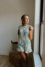 Sage Bamboo Tie Dye Romper - On Hand-1XL, 2XL, 3XL, 8-12-2020, 8-4-2020, Bonus, Bottoms, Group A, Group B, Group C, Group D, Large, Made in the USA, Medium, Plus, Small, Warehouse Sale, XL, XS-Medium-Womens Artisan USA American Made Clothing Accessories