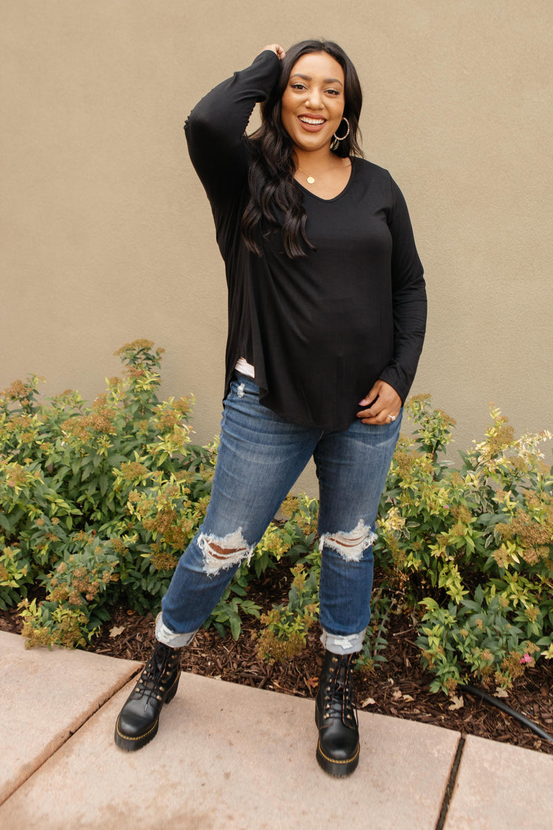 The Wendi Top in Ebony - On Hand-10-13-2020, 10-23-2020, 1XL, 2XL, BFCM2020, Bonus, EOY2020, Group A, Group B, Group C, Group D, Large, Made in the USA, Medium, On hand, Plus, Small, Tops, XL-Small-Womens Artisan USA American Made Clothing Accessories
