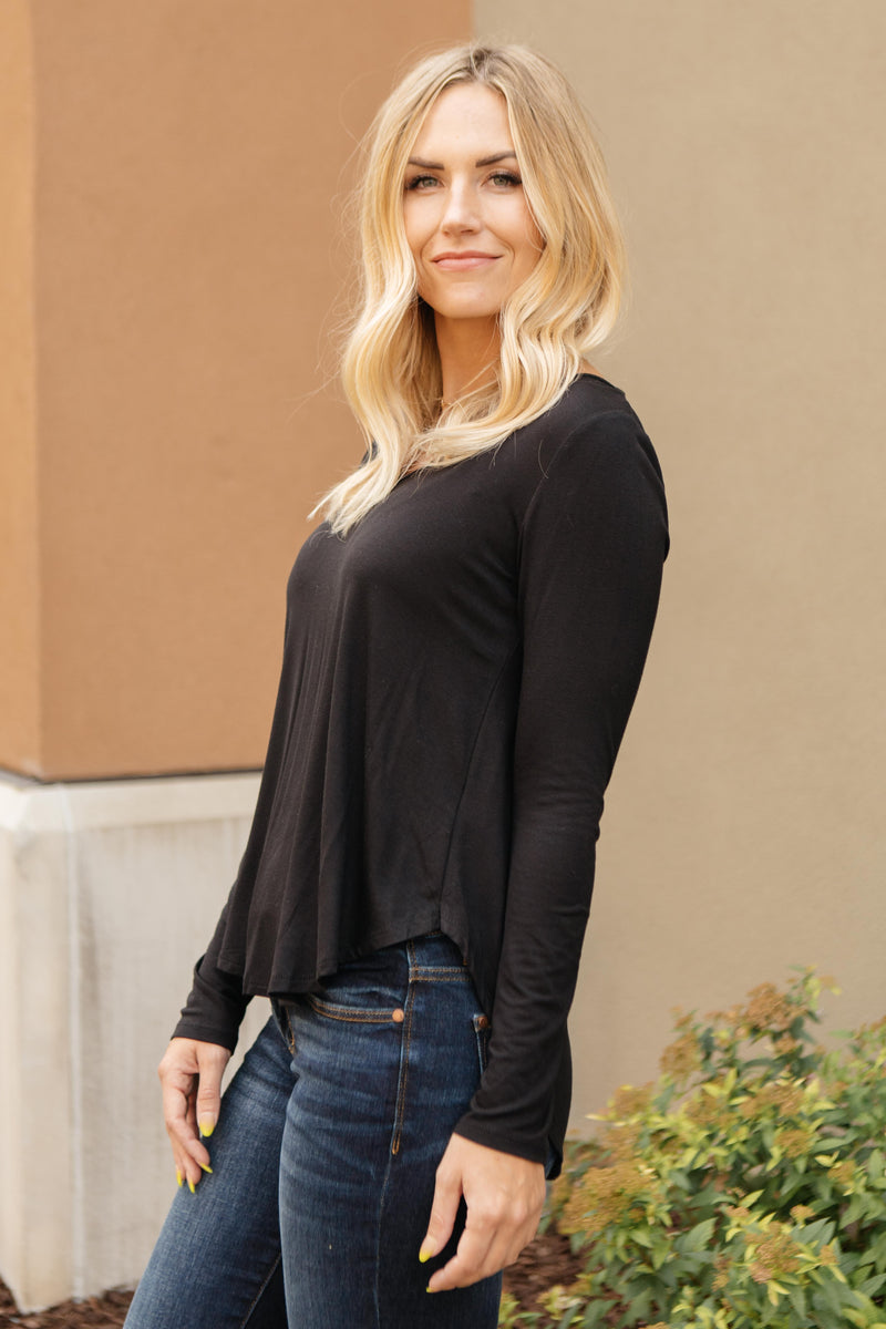The Wendi Top in Ebony - On Hand-10-13-2020, 10-23-2020, 1XL, 2XL, BFCM2020, Bonus, EOY2020, Group A, Group B, Group C, Group D, Large, Made in the USA, Medium, On hand, Plus, Small, Tops, XL-Small-Womens Artisan USA American Made Clothing Accessories