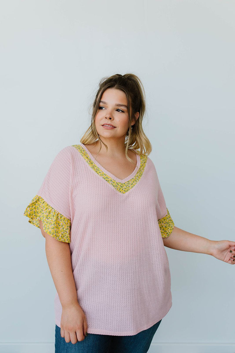 Briar Rose Waffle Knit Top - On Hand-1XL, 2XL, 3XL, 8-12-2020, 8-4-2020, BFCM2020, Bonus, Group A, Group B, Group C, Group D, Large, Made in the USA, Medium, On hand, Plus, Small, Tops-Small-Womens Artisan USA American Made Clothing Accessories