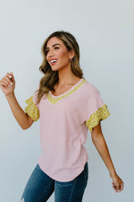 Briar Rose Waffle Knit Top - On Hand-1XL, 2XL, 3XL, 8-12-2020, 8-4-2020, BFCM2020, Bonus, Group A, Group B, Group C, Group D, Large, Made in the USA, Medium, On hand, Plus, Small, Tops-Small-Womens Artisan USA American Made Clothing Accessories
