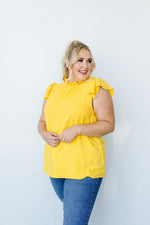 Build Me Up Buttercup Top In Yellow-1XL, 2XL, 8-11-2020, Group A, Group B, Group C, Group D, Group Y, Large, Made in the USA, Medium, Plus, SiteWide21, Small, Tops, XL-Womens Artisan USA American Made Clothing Accessories