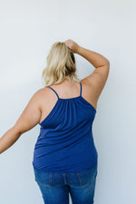 Charlize Surplice Tank In Blue-1XL, 2XL, 3XL, 4-9-2021, 8-13-2020, BFCM2020, Group A, Group B, Group C, Group D, Group T, Large, Made in the USA, Medium, Plus, Re-Release, SiteWide21, Small, Tops-Womens Artisan USA American Made Clothing Accessories