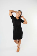 Cute Comfort Dress In Black - On Hand-1XL, 2XL, 3XL, 8-13-2020, BFCM2020, Dresses, Group A, Group B, Group C, Group D, Group T, Group V, Large, Made in the USA, Medium, Plus, Small, XL, XS-Medium-Womens Artisan USA American Made Clothing Accessories
