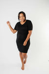 Cute Comfort Dress In Black - On Hand-1XL, 2XL, 3XL, 8-13-2020, BFCM2020, Dresses, Group A, Group B, Group C, Group D, Group T, Group V, Large, Made in the USA, Medium, Plus, Small, XL, XS-Medium-Womens Artisan USA American Made Clothing Accessories