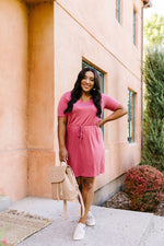 Cute Comfort Dress In Terracotta-1XL, 2XL, 3XL, 5-18-2021, 8-13-2020, Dresses, Group A, Group B, Group C, Group D, Group T, Group V, Group Y, Large, Made in the USA, Medium, Plus, Reshoots, SiteWide21, Small, XL, XS-Womens Artisan USA American Made Clothing Accessories